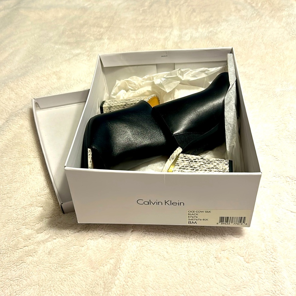 Calvin Klein Designer Chunk Heel Slides
